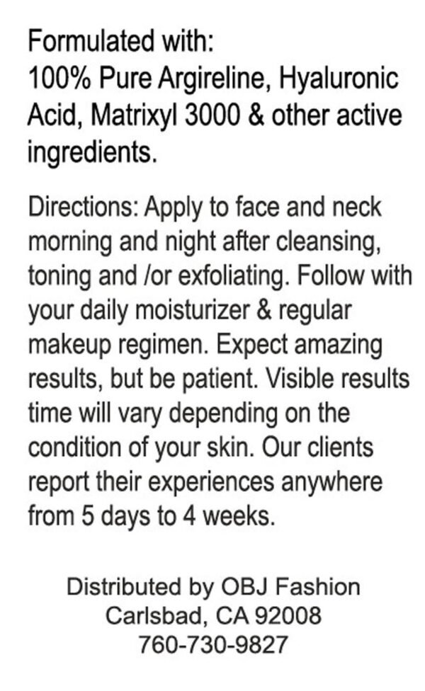 ANTI-AGING-No Needle Alternative-Pure Argireline Peptides Wrinkle Reduce Serum+ Matrixyl 3000+Hyaluronic Acid