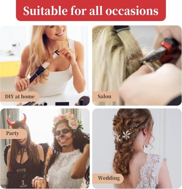 71AJ6zMr4JL._AC_SL1500_.jpg Fedmut Hair Extension Tools Kit, 5 Colors 1000Pcs Micro Silicone Rings Beads with Hair Extension Remove Pliers, Pulling Hook, Threads, Needle for Hair Extensions Hair Styling
