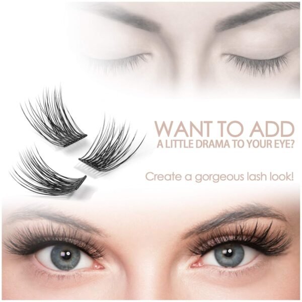 71AK39y6Z0L._SL1500_.jpg DIY Eyelash Extension, 3D Effect Glue Bonded Band Cluster Lashes Individual Lash Clusters Volume Lashes Set, At Home Eyelash Extension, C curl Lashes Pack 12mm,14mm (KIT)