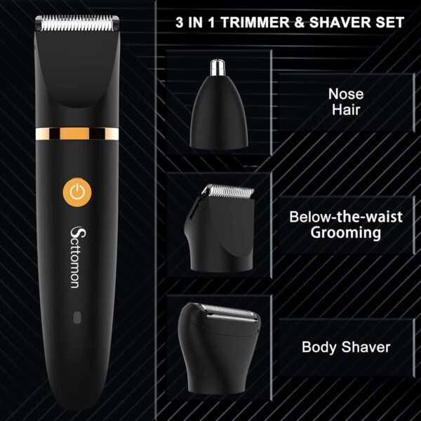 Electric Groin Hair Trim Ball Trimmer for Men Body Shaver Below-The-Waist Groomer Nose Hair Trimmer Waterproof Cordless 3 in 1