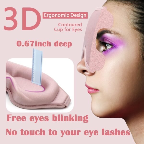 71AO279BfFL._AC_SL1500_.jpg Sleep Mask for Women Eyelash Extension, Eye Mask for Lash Extensions No Pressure 3D Contoured Lash Extension Sleep Mask, Block Out Light Sleep Protector Eye Shade Cover for Travel Yoga Nap