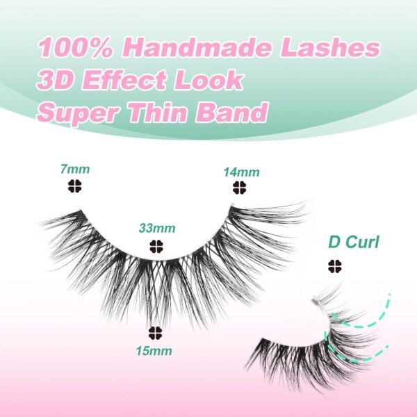 71AObQHRb-L._SL1500_.jpg False Eyelashes Fluffy Look Strip Lashes Mink Wispy Fake Lashes Charming Fake Eyelashes By GEMERRY, 10 Pairs