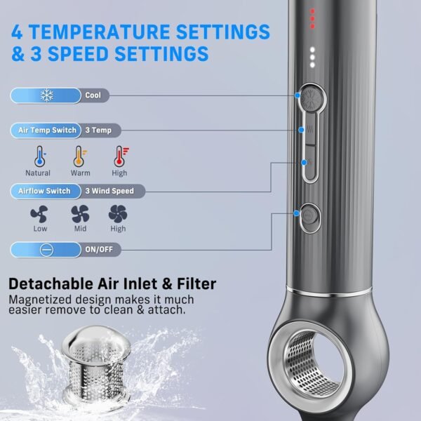 71AfsUvatJL._AC_SL1500_.jpg 5 in 1 Hair Dryer Brush, QUICO Hair Styler 110,000 RPM 7X Faster Hair Dryers for Women, 500 Million Negative Ionic Blow Dryer Brush for Curling Volumizing Straightening Styling, No Heat Damage
