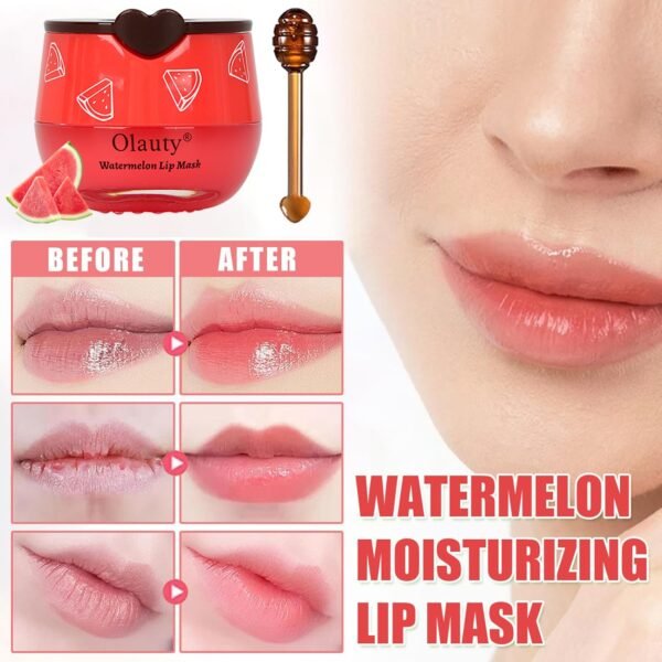 4 PCS Bee Lip Balm Lip Mask Honey Pot,Strawberry&Honey&Watermelon&Apple Lime Lip Sleeping Mask,Hydrating Prevention Dry Lip Care,Moisturizing Lip Mask Overnight Reduces Lip Lines