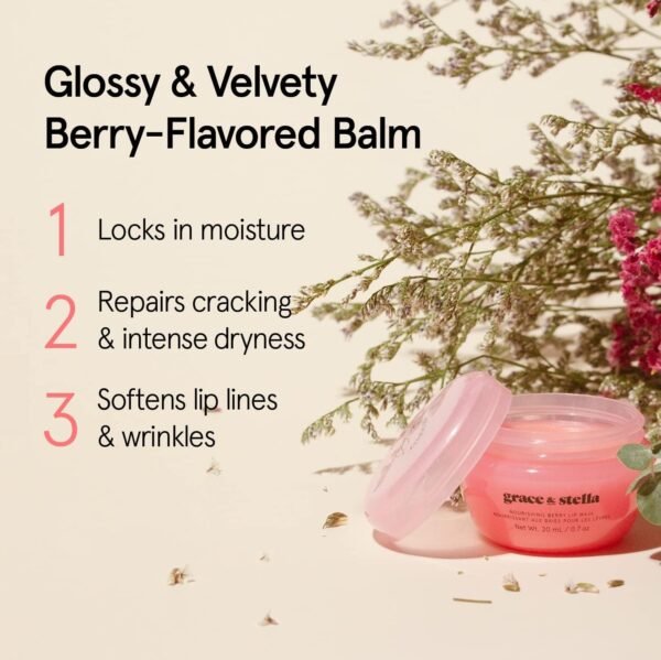 71AtpNmjzBL._SL1499_.jpg Grace & Stella Award Winning Lip Plumper Nourishing Berry Lip Mask - Lip Balm Hydrating - Lip Moisturizer For Very Dry Lips - Overnight Lip Mask & Lip Treatment & Lip Sleeping Mask - Vegan
