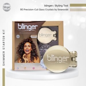 71AvPWzGQbL._SL1500_.jpg blinger® Shimmer Starter Set with Gold-Plated blinger Styling Tool & 90 Precision-Cut Glass Crystals | Precision-Cut Glass Crystal Bedazzler for Hair & Skin