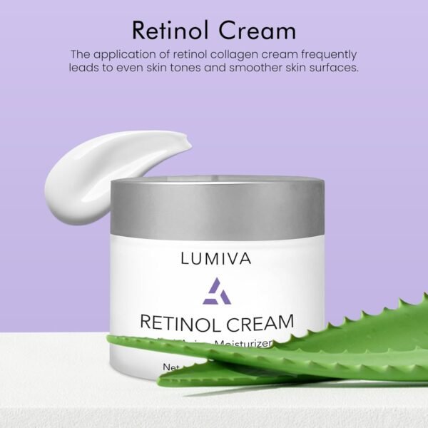 Lumiva Eye, Face and Neck Moisturizer Retinol Cream for Men and Women - Morning and Evening Cream for Tightening Skin - Anti Ageing, Erase the Appearance of Fine Lines and Wrinkles - 142g/5oz