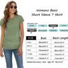 Sherosa Womens T Shirts Short Sleeve Crew Neck Shirts Basic Tee Tops Blouse