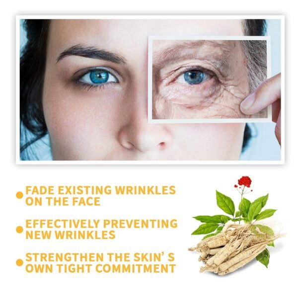 3PCS Ginseng Anti Wrinkle Serum, Ginseng Polypeptide Anti-Ageing Essence, Korean Ginseng Essential Oil Tighten Moisturizing Smooth Skin Reduce Fine Lines, Ginseng Extract Liquid, 3.4 OZ