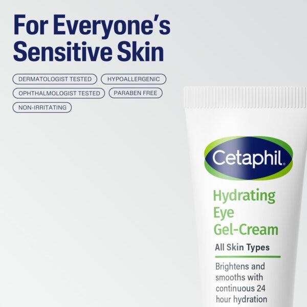 71BH4RpQqqL._SL1500_.jpg Cetaphil Hydrating Eye Gel-Cream, With Hyaluronic Acid, 0.5 Fl oz, Brightens and Smooths Under Eyes, 24 Hour Hydration for All Skin Types, (Packaging May Vary)