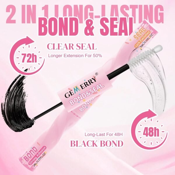 GEMERRY Lash Bond and Seal Lash Glue Waterproof Lash Clusters Glue Long-Lasting Eyelash Bond and Seal False Eyelashes Adhesive DIY