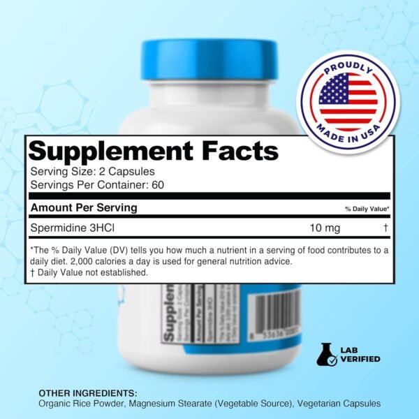 71BINbNij2L._AC_SL1500_.jpg Spermidine Capsules πππ¨π§ππ‘ ππ₯ππ 99% Concentration 100x More Potent Than Wheat Germ Extract for Anti-Aging DNA Telomere Support