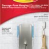 Command Small Bath Hook, Holds up to 1 lb, 1 Satin Nickel Shower Hook with 2 Water Resistant Command Strips, Damage Free Bathroom Organization