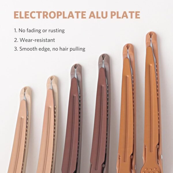 71BJpKEDonL._SL1500_.jpg Sndyi 6pcs Neutral Sectioning and Styling Clips - Non-Slip Duck Billed With Silicone Band for Salon, Hairdresser, Barber Use