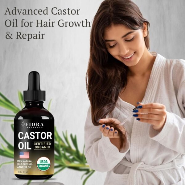 71BQCl7G0hL._SL1500_.jpg Organic Castor Oil for Eyelashes, Eyebrows, Hair & Face – Cold Pressed Hexane Free 100% Pure Aceite De Ricino Organico, Lash & Brow Serum with Refillable Mascara Tube (unfilled), 1oz Glass Bottle