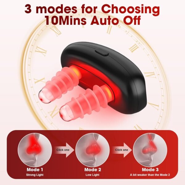 Red Light Therapy for Nose,LED Nasal Device for Sinus Relief&Dry Nose,Portable USB Charging Light Therapy