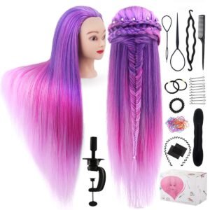 71BcbLGjLPL._SL1200_.jpg Mannequin Head with Hair, TopDirect 29" Hair Manikin Training Head Hairs Practice Cosmetology Hairs Doll Styling Hairdressing Braiding Heads with Clamp Holder and Tool Kit