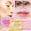30 Pairs Lip Mask & Under Eye Mask,24K Gold Gel Crystal Eye Patches for Puffy Eyes,Collagen Moisturizing Lip Mask Crystal Lip Pads,Under Eye Patches for Dark Circles,Wrinkles and Fine Lines