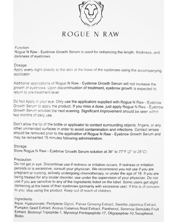 Eyebrow Growth Serum – 3ml Natural Ingredients Eyebrow Serum to Grow Thicker Brows, Eyebrow and Eyelash Enhancing Serum