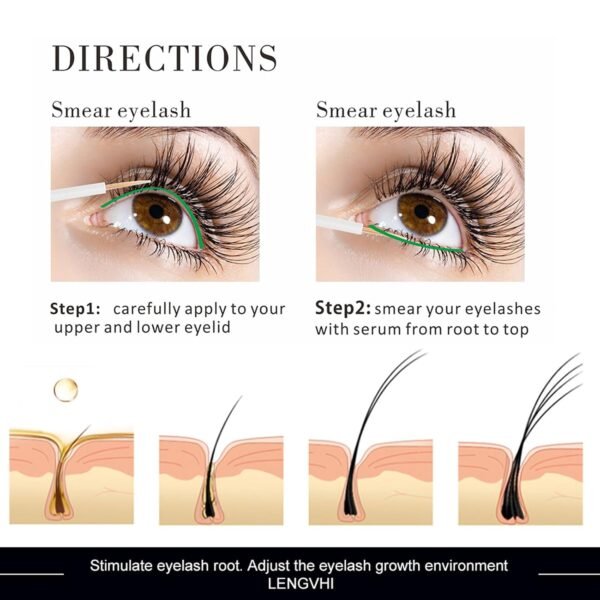 Natural Eyelash Growth Serum 5ml: Premium Lash Enhancement Treatment for Longer Fuller Lashes and Thicker Looking Lashes