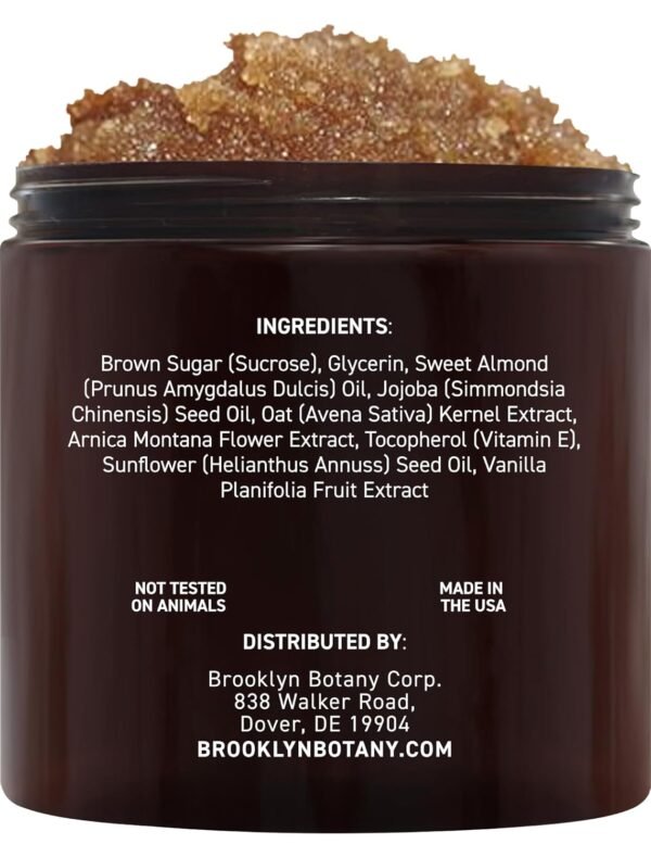 71Cc70sdrL._SL1500_.jpg Brooklyn Botany Brown Sugar Body Scrub - Moisturizing and Exfoliating Body, Face, Hand, Foot Scrub - Fights Acne, Fine Lines & Wrinkles, Great Gifts For Women & Men - 10 oz
