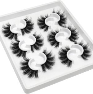 71C2T-1YZJS._SL1500_.jpg Losha Lashes 6 Pairs Fluffy False Eyelashes for Women 20mm Long Dramatic Faux Mink Strip 5D Lashes Pack for Gorgeous Makeup