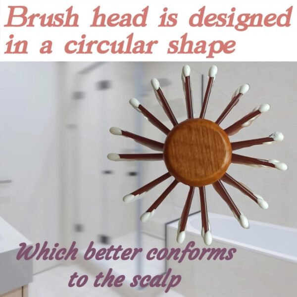 71C8mULXt2L._SL1500_.jpg Small Round Brush, Wooden Handle White Bristles - 1.3inch Mini Round Hair Brush for Short Hair & Bangs, Non-Slip Grip, Blow Drying Styling Tool for All Hair Type, is Used for Men, Women