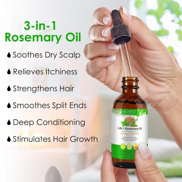 71CA3WFPDUL._SL1500_.jpg 3in1 Hair Growth Oil (Rosemary, Mint & Pumpkin Seed) - Natural Organic Cold-Pressed Hair Treatment for Hair, Skin, Eyelashes & Eyebrows Regrowth
