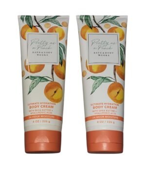 Bath and Body Works 2 Pack Pretty as a Peach Ultra Shea Body Cream 8 Oz.