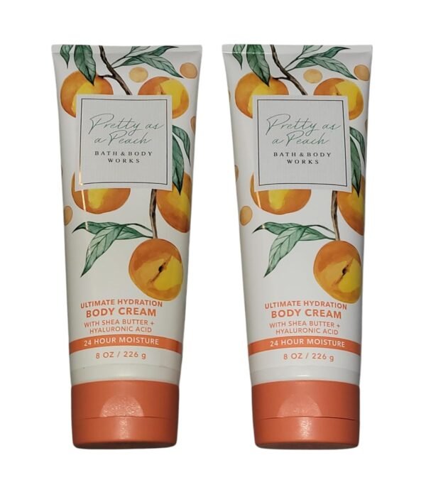 Bath and Body Works 2 Pack Pretty as a Peach Ultra Shea Body Cream 8 Oz.