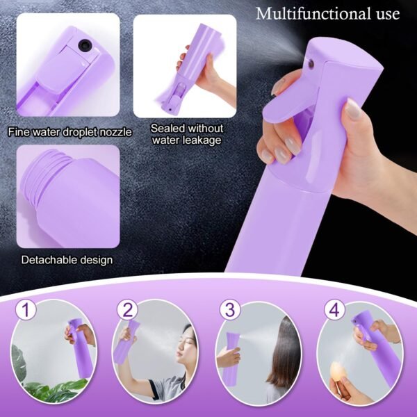 FOTN 17 Pcs Hair Brush and Comb Set for Women, Detangling, Styling, Edge Bristles, Wide Tooth Rat Tail, Spray Bottles, Topsy Hair Tail, Hair Braiding Kit for Girls (Purple)