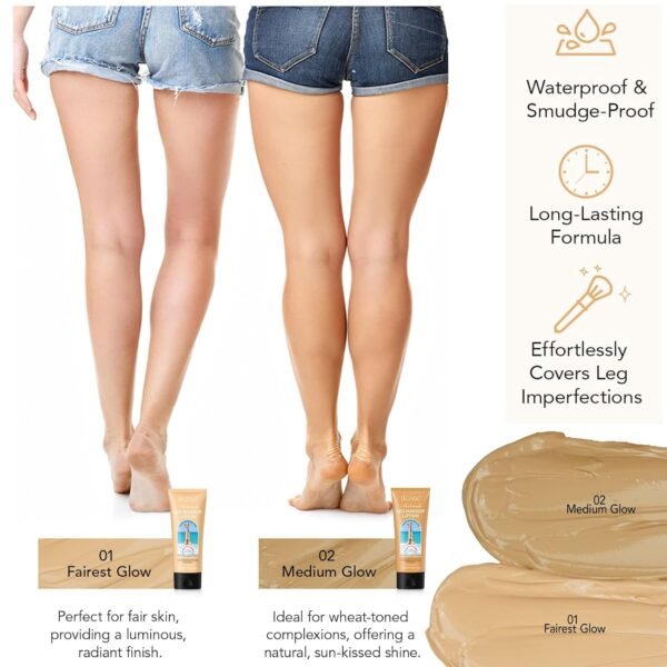 Leg Makeup Concealer, Flawless Body Cover Cream Waterproof Leg Cream, Leg Skin Tattoo Scars Concealer, Suitable for Natural, Healthy Skin Tones (#1)