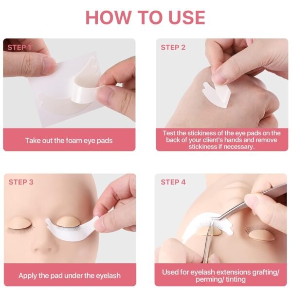 71CLNNIW9TL._SL1500_.jpg Pretty memory 100 Pairs Foam Eye Pads for Lash Extensions, Lint Free Hypoallergenic Sticky Lash Pads, Under Eye Pads for Eyelash Extensions, Eyelash Tech Supplies Must Haves, Latex Free