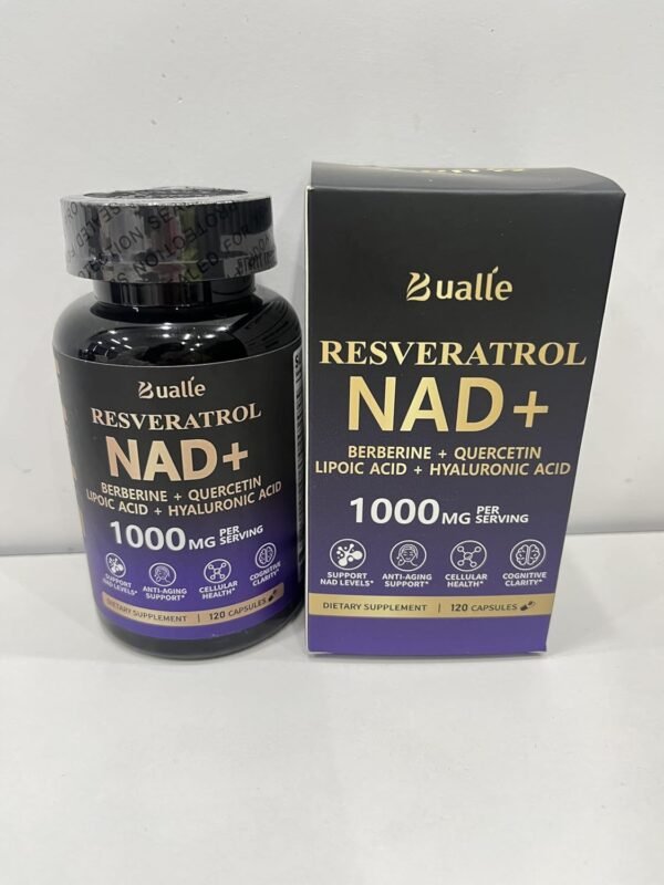 NAD Supplement, Liposomal NAD Resveratrol Supplement Contains Berberine , Alpha Lipoic Acid ,Hyaluronic Acid & Quercetin - Support Anti-Aging, Longevity, Cellular Energy, NMN Alternative -120 Capsules