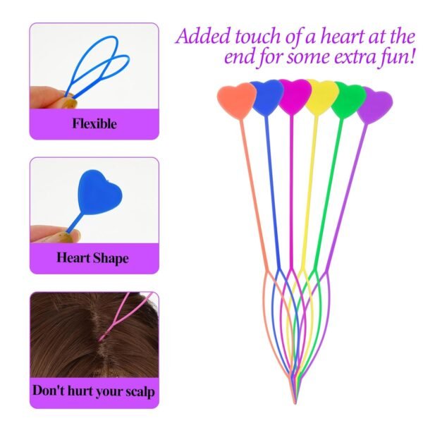12pcs Quick Beader for Hair Braids Loading Beads Braid Stringer Ponytail Maker Plastic Hair Tail Beading Tools Kit for Kids Girls (Colorful)