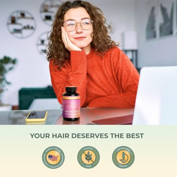 Primal Harvest Hair Growth Vitamins, Hair Growth for Women & Men - 60 Hair Growth Pills, Natural Hair Thickening Products for w/Biotin & Zinc - Hair Supplement, Regrowth Hair Vitamins