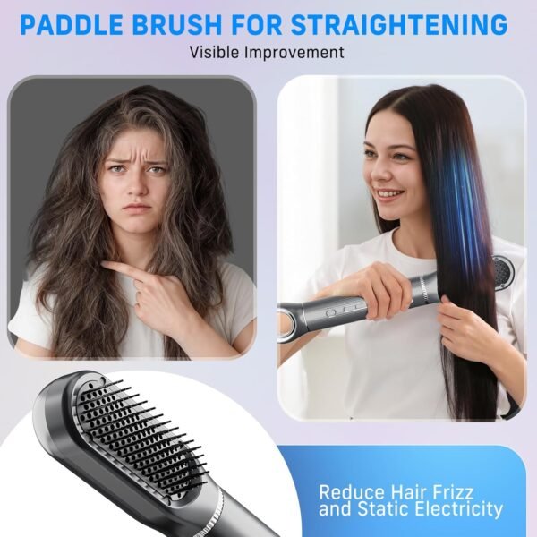 71Cp7eZc0dL._AC_SL1500_.jpg 5 in 1 Hair Dryer Brush, QUICO Hair Styler 110,000 RPM 7X Faster Hair Dryers for Women, 500 Million Negative Ionic Blow Dryer Brush for Curling Volumizing Straightening Styling, No Heat Damage