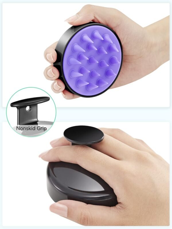 71CrGKjNgCL._SL1500_.jpg HEETA Scalp Massager Hair Growth, Soft Silicone Scalp Scrubber Shampoo Brush for Exfoliation, Dandruff Removal Head Massage Stress Relax, Wet & Dry Use for Thick Thin Curly Hair Care, Black