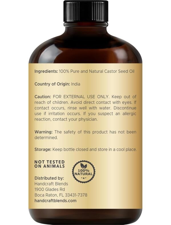71CtFimmvEL._SL1500_.jpg Handcraft Blends Cold-Pressed Jamaican Black Castor Oil in Glass Bottle with Lash Brushes - 4 Fl Oz - 100% Pure and Natural - Premium Grade Oil for Hair Growth, Eyelashes and Eyebrows - Hair and Body