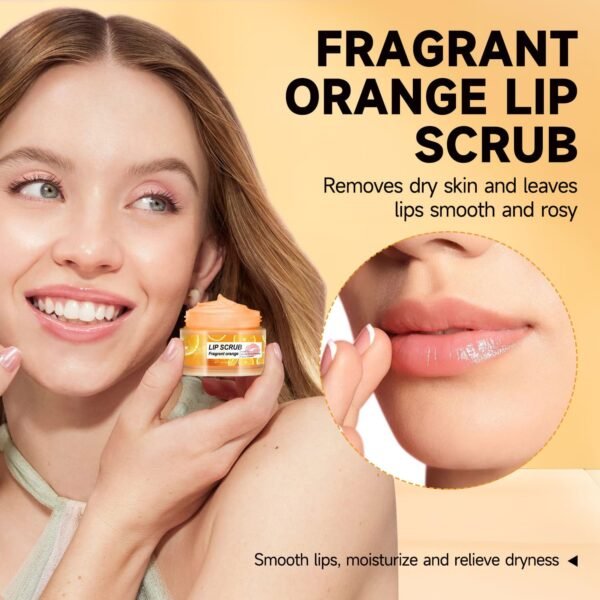 2 PACKS Lip Scrub, Deep Moisturizing, Nourishing Lips, Gentle Exfoliating And Moisturizing Lips, Home Lip Care For Men And Women Dark Lip Corrector, 1.76 fl oz, Watermelon & Orange