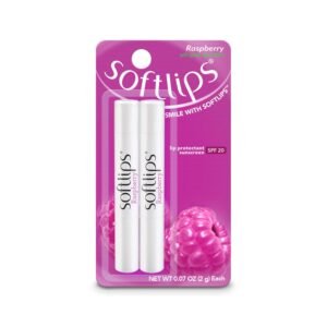 71CyQ5HruOL._SL1500_.jpg Softlips Raspberry Lip Balm with Green Tea Extract 2-Pack with SPF 20 - Hydrating Protection for Smooth, Delicious Lips