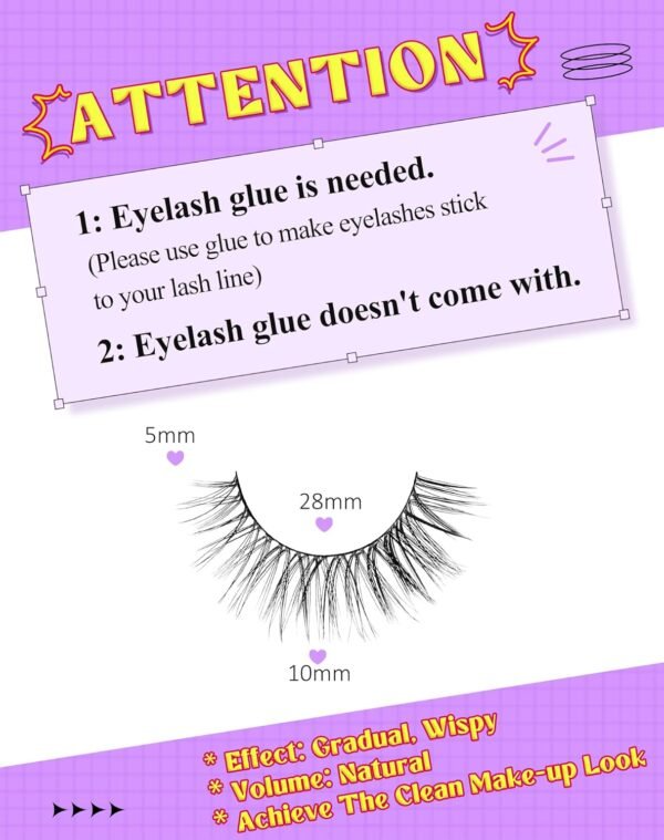 71D1MFGxBPL._SL1500_.jpg Onlyall Natural Lashes Wispy Lashes Natural Look False Eyelashes Natural Flared Eyelashes False Eye Lashes Soft Fluffy Lashes 7 Pairs DK53
