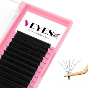 71DBV51BlWL._SL1500_.jpg VEYES INC Easy Fan Volume Lash Extensions 03 05 07 J/B/L/C/CC/D/DD Curl 8-25mm Mixed & Single Length Tray, Matte Black Self Fanning Eyelashes, Professional Supplies for Lash Techs (0.03 D 8-16mm)