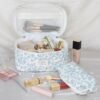 71DCo8FZi4L._AC_SL1500_.jpg Floral Makeup Bag, Quilted Makeup Bag Set, Cotton Cosmetic Bag, Flower Travel Toiletry Bag, Coquette Aesthetic Floral Toiletry Organizer Bag