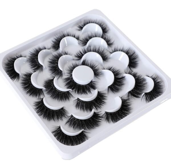 71DITTgL8mL._SL1500_.jpg Newcally Lashes 3D Fake Eyelashes 18MM Dramatic Faux Mink Eyelashes Pack 10 Pairs Thick Long Volume False Eye Lashes