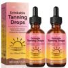 Sunless Tanning Drops To Drink, (2pcs) Tanning Oil, Drinkable Tanning Lotion Nourishing, Enhancing Your Natural Skin Tone, Deeply Moisturizes Skin-60ml