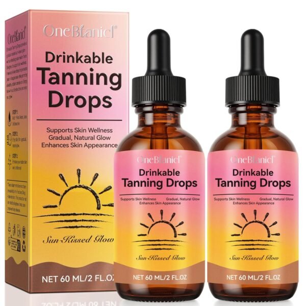 Sunless Tanning Drops To Drink, (2pcs) Tanning Oil, Drinkable Tanning Lotion Nourishing, Enhancing Your Natural Skin Tone, Deeply Moisturizes Skin-60ml