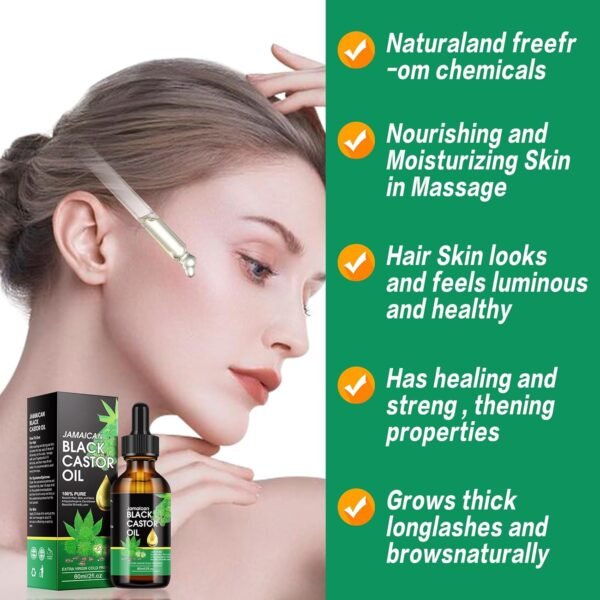 71DLlk3kPlL._SL1500_.jpg Jamaican Black Castor 100% Pure Castor Oil Cold Pressed Unrefined Glass Bottle, Castor Oil for Face Hair Growth Eyelashes Eyebrow Growth Serum Hair Treatment Oils Castor oul 2FLOZ