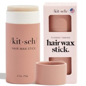 71DMZEOWVVL._SL1500_.jpg Kitsch Hair Wax Stick for Women & Men - Hair Slick Back Stick, Anti-Frizz and Fly Away Hair Tamer, No Residue Hair Finishing Stick for Flyaways, All Day Hold Styling Product for Smoothing Hair Strands