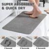 YIHOUSE Dark Grey Bath Mat Rug Sets 3 Piece,Thin Bathroom Rugs Fit Non Slip Bathroom Mat Quick Dry, Absorbent Rubber Bath Mats for Bathroom Floor,Shower